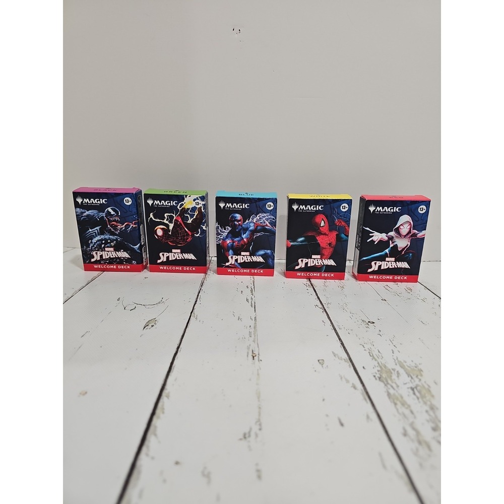 Magic the Gathering MTG Spiderman Welcome Decks Complete 5 SEE DESCRIPTION